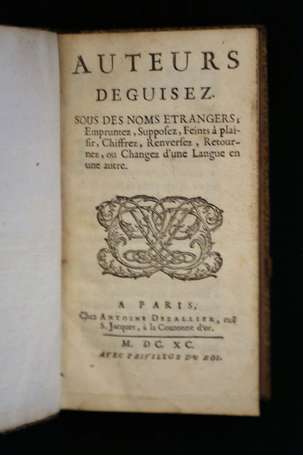 [BAILLET (Adrien)] - Auteurs deguisez sous des 