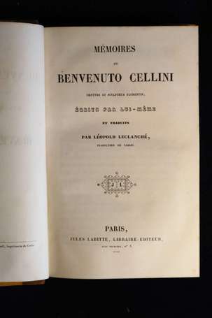 CELLINI Benvenuto - Mémoires de Benvenuto Cellini,