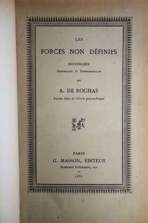 ROCHAS (Albert de) - Les Forces Non Définies. 