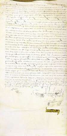 NANTES - Acte dressé à Nantes le 1er juin 1572 : 