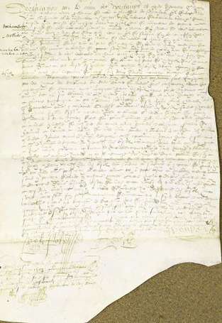 MESQUER - Acte dressé le 10 juillet 1587 : Aveu de