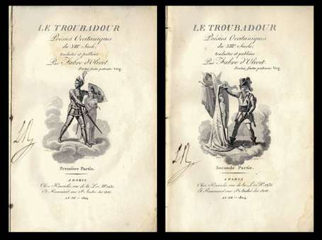 FABRE d'OLIVET Antoine - Le Troubadour. Poésies 