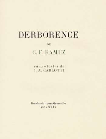 RAMUZ Charles-Fernand - Derborence. Eaux-fortes de