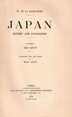 LA MAZELIÈRE (Marquis de) - Japan, history and 