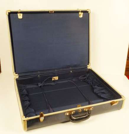 SAMSONITE - Grande valise bleu avec renforts beige