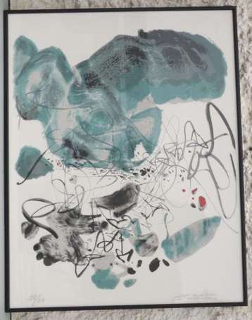 Chu Teh-Chun 1920-2014 Abstraction Lithographie en
