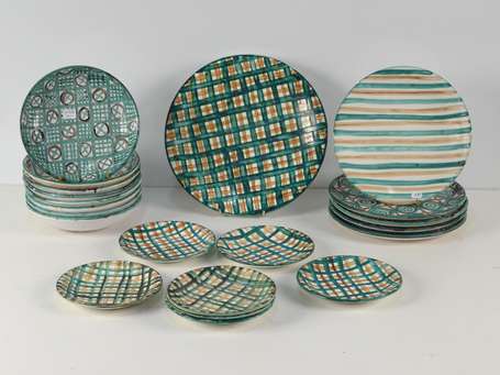 PICAUD Robert Plat rond, cinq assiettes, huit 