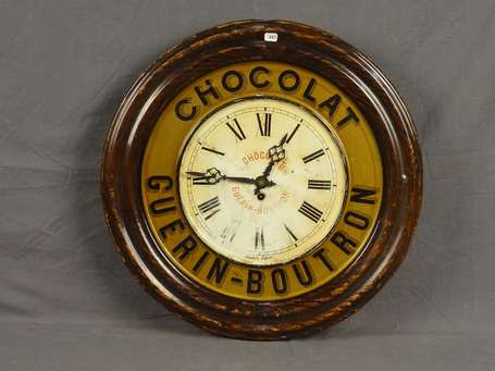 CHOCOLAT GUERIN-BOUTRON : Horloge en tôle 