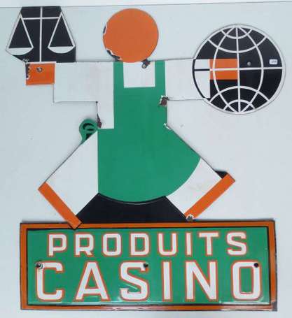 PRODUITS CASINO : Plaque émaillée reprenant 