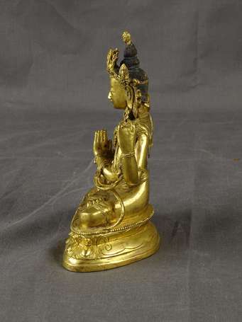 Bodhisattva, sujet en bronze doré. Asie du Sud Est
