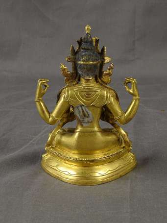 Bodhisattva, sujet en bronze doré. Asie du Sud Est