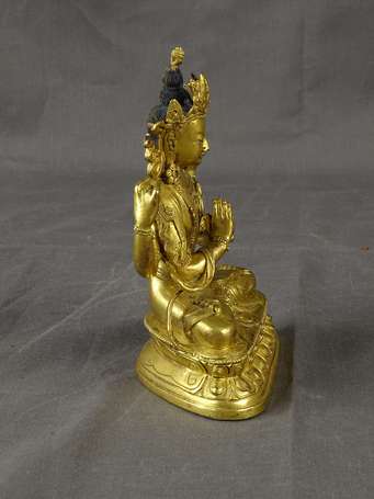 Bodhisattva, sujet en bronze doré. Asie du Sud Est