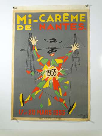 Mi-Carême de Nantes, 1955, affiche illustrée par C