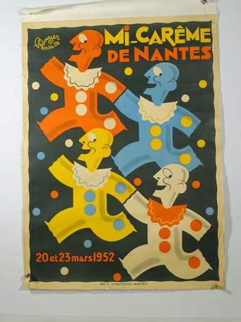 Mi-Carême de Nantes, 1952, affiche illustrée par 