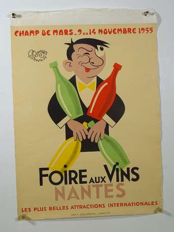 Foire aux vins de Nantes, 1955, affiche illustrée 