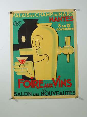 Foire aux vins de Nantes, 1951, affiche illustrée 