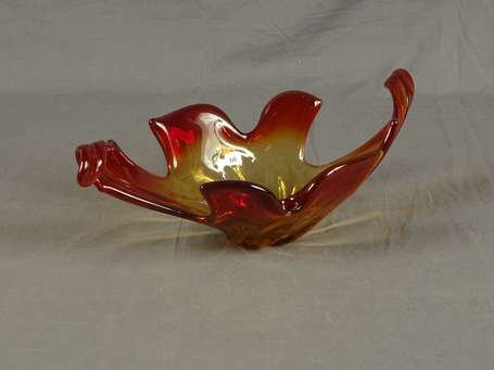 MURANO - Coupe en verre dégradé rouge-orangé en 