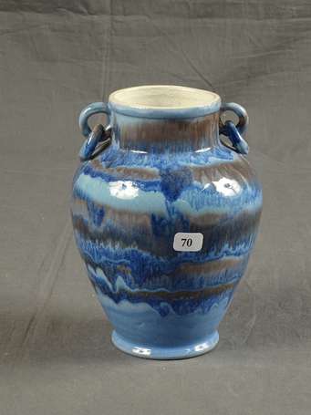 PIERREFONDS - Vase balustre en grès à couverte 