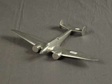Avion en métal chromé 26 x 18 cm