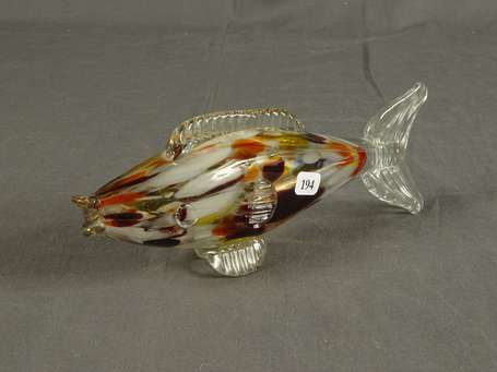 MURANO - Poisson en verre soufflé arlequin L. 23 