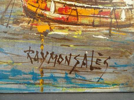 SALES Raymond XXe - Vue du port de Saint Tropez. 