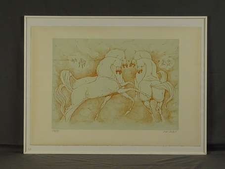 CHABOT Paul (de) (1932) - Chevaux. Lithographie, 