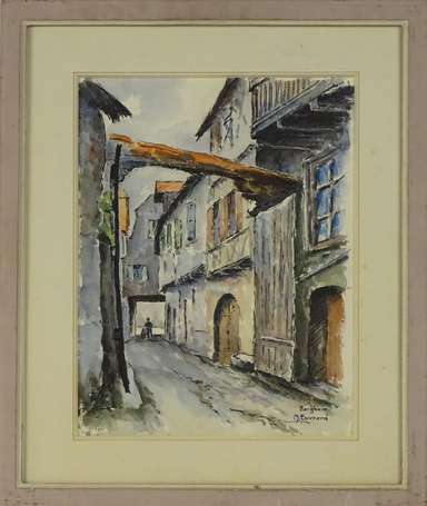 EUVRARD Marcel (1905-2007) - Ruelle à Bergheim. 