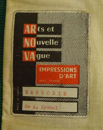 MYCHEL A. XXe - Rapsodie. Toile imprimée à décor 