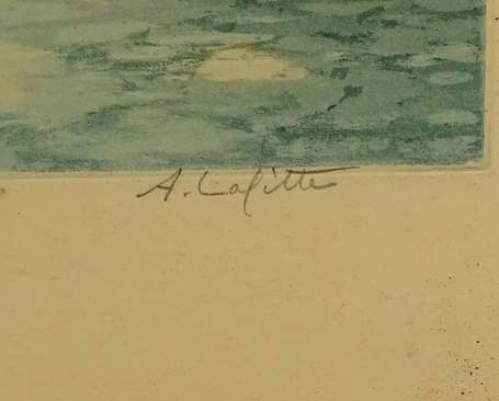 LAFITTE Alphonse (1883- ?) - Voiliers dans la baie