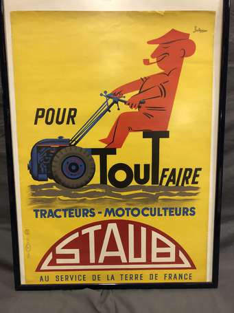 « STAUB - Tracteur et motoculteur » - Affiche 