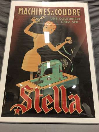 « Machine à coudre STELLA » - affiche illustrée 