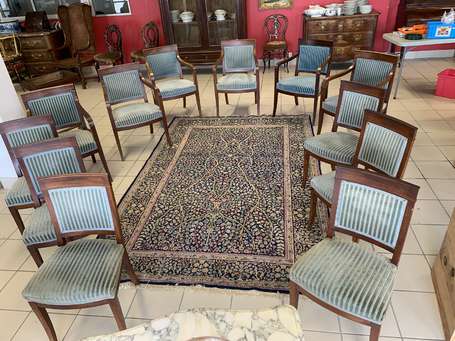 Rare suite de six Fauteuils et six Chaises En 