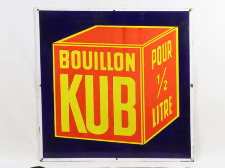 BOUILLON KUB « Pour 1/2 Litre » : Plaque émaillée 