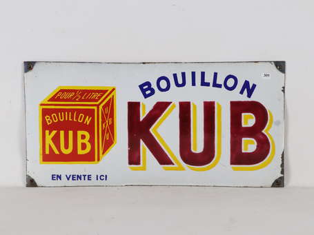 BOUILLON KUB : Bandeau émaillé bombé. Version avec