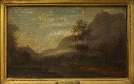 Girardet Karl 1813-1871 Paysage Huile sur toile 