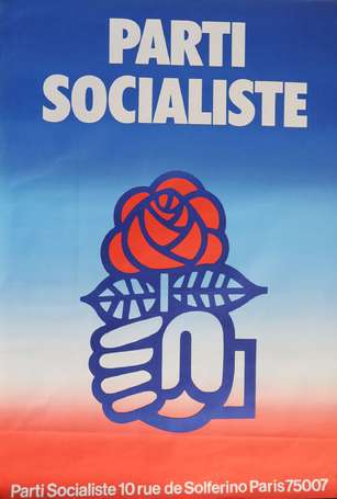 PS - Parti Socialiste - Logo du parti tricolore. 