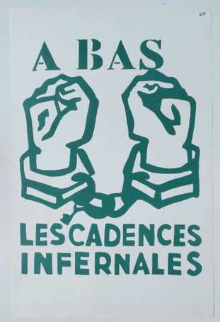 MAI 68 : Lot de 4 affiches (32x48 cm) : A bas les 