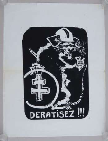 MAI 68 - DERATISEZ !!! - Affiche en sérigraphie 