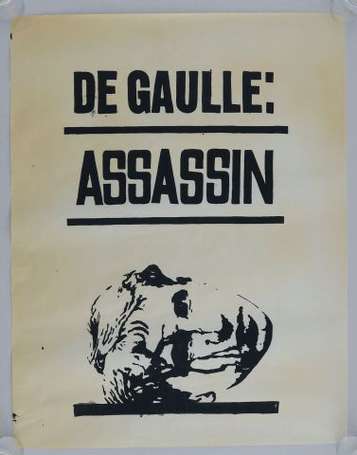 MAI 68 - DE GAULLE ASSASSIN - Affiche en 