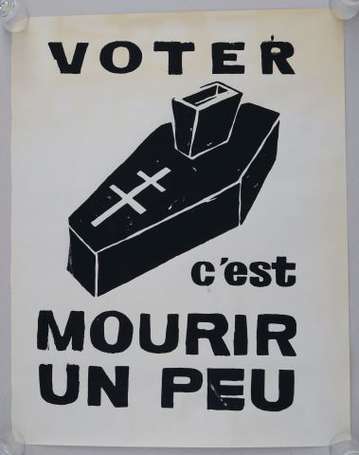 MAI 68 - VOTER C'EST MOURIR UN PEU - Affiche en 