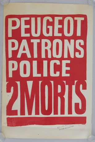 MAI 68 - PEUGEOT PATRONS POLICE 2 MORTS - Affiche 