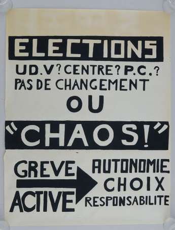 MAI 68 - ELECTIONS = CHAOS ! GREVE ACTIVE - 