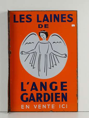 LAINES DE L'ANGE GARDIEN : Plaque émaillée double 