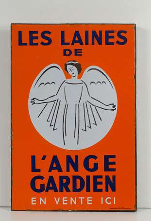 LAINES DE L'ANGE GARDIEN : Plaque émaillée double 