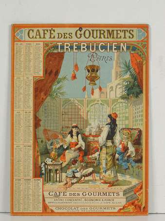 CAFE DES GOURMETS : Calendrier publicitaire 1891 