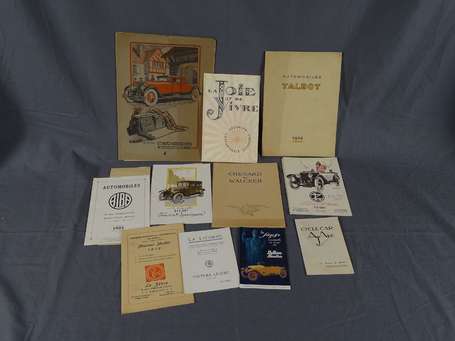 AUTOMOBILIA - 10 brochures commerciales des années