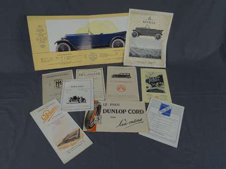 AUTOMOBILIA - 10 brochures commerciales des années