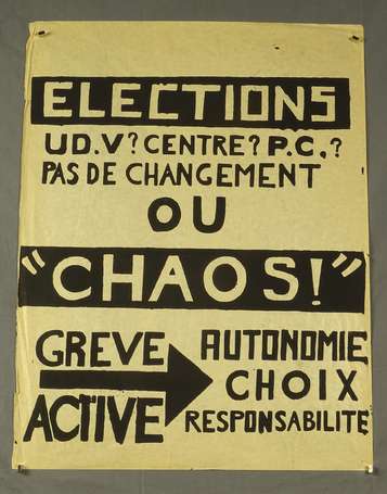 CONTESTATION - MAI 68 - Elections ou chaos ! - 