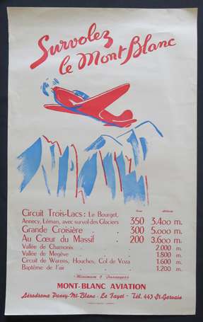 Affiche - MONT-BLANC AVIATION - Survolez les 