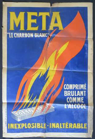 Affiche - Méta  le charbon blanc comprimé brulant 